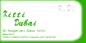 kitti dubai business card